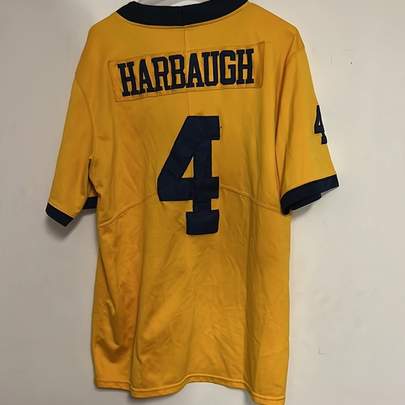 Nike Jordan Harbaugh #4 Maize Michigan Wolverines Stitched Limited Jersey Sz L - Picture 4 of 4